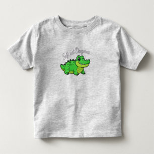 Camiseta Infantil Crocodilo de Desenho Animado Divertido - Macio mas