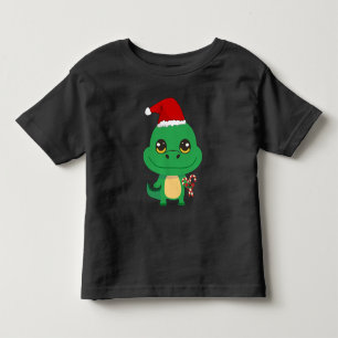 Camiseta Infantil Crocodilo de Natal bonito