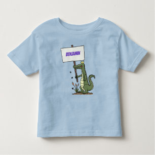 Camiseta Infantil Crocodilo engraçado, alinhador com cartoon