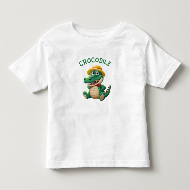Camiseta Infantil Crocodilo engraçado bonito (Frente)