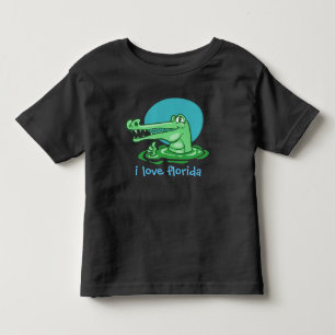 Camiseta Infantil crocodilo engraçado eu adoro desenho da florida