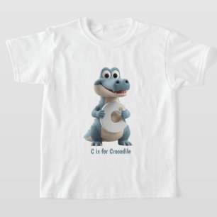 Camiseta Infantil Crocodilo Fofo   C é de Crocodil