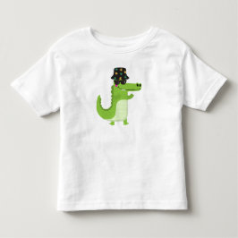 Camiseta Infantil Crocodilo Legal com Óculos de Sol e Boné de Balde