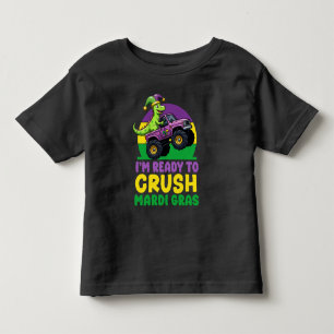 Camiseta Infantil Crush Mardi Gras Monster Dinossaur t rex Todd