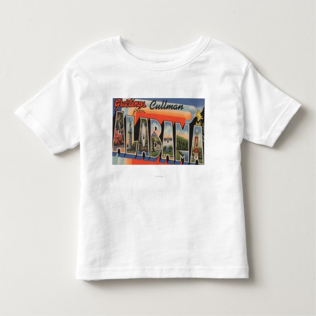 Camiseta Infantil Cullman, Alabama - grandes cenas da letra (Frente)