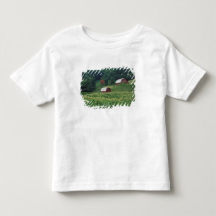 Camiseta Infantil Cultura de tabaco e par de celeiros de tabaco verm