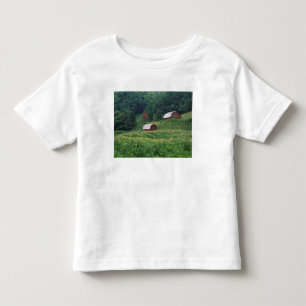 Camiseta Infantil Cultura de tabaco e par de celeiros de tabaco verm