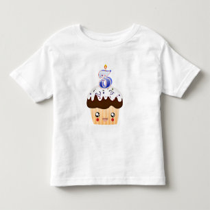 Camiseta Infantil cupcake de 3 anos T - Azul