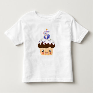 Camiseta Infantil cupcake de 3 anos T - Azul