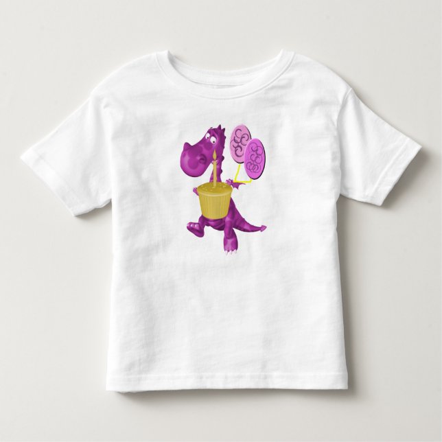 Camiseta Infantil Cupcake De Dragões E Balões (Frente)