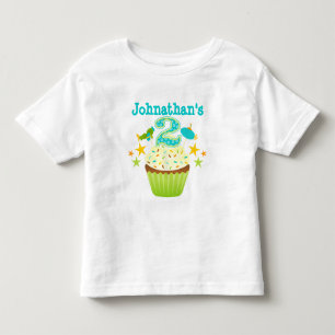Camiseta Infantil Cupcake do segundo aniversário (Boys)