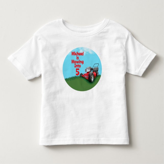 Camiseta Infantil Custom Lawn Mower Birthday (Frente)