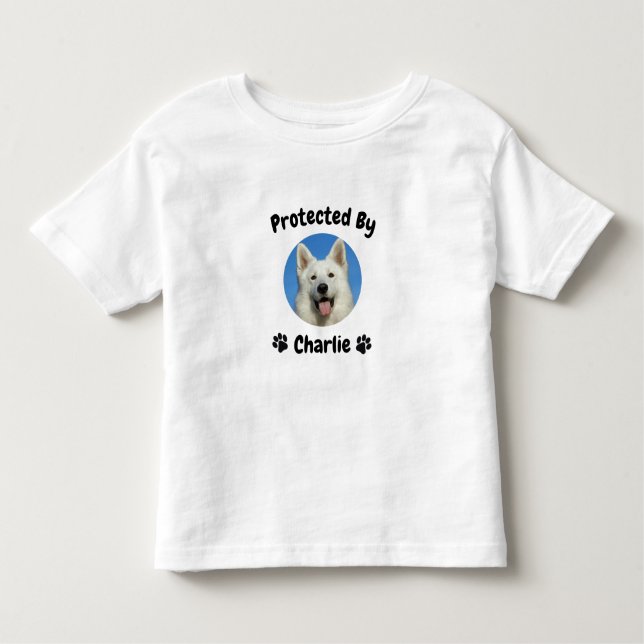 Camiseta Infantil Custom Proctected by Dog, Personalized Dog Name (Frente)