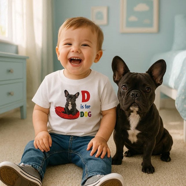 Camiseta Infantil Cute Alphabet D é para Cachorro  (Criador carregado)