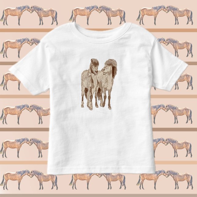 Camiseta Infantil Cute and fun Icelandic horses (Criador carregado)