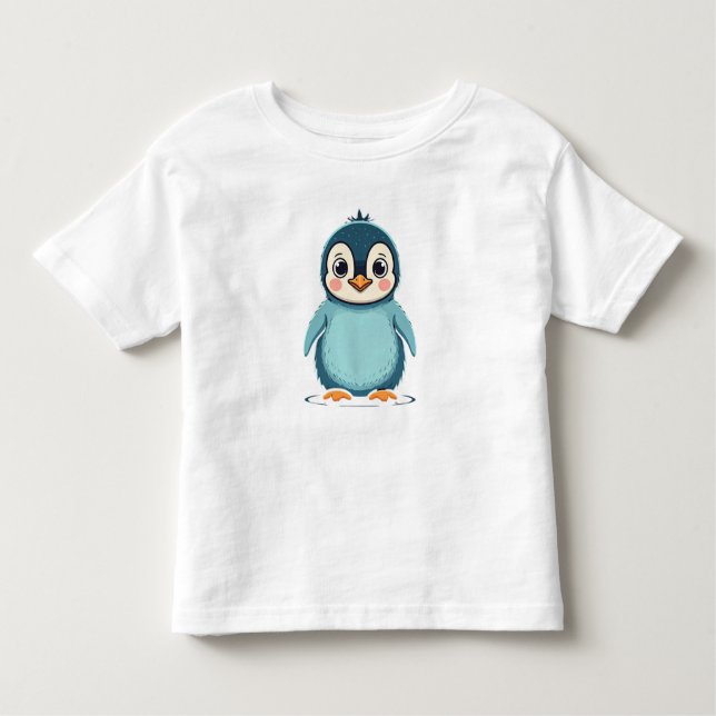 Camiseta Infantil Cute Baby Penguin Toddler T-Shirt (Frente)