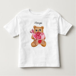 Camiseta Infantil Cute bear in love full of love