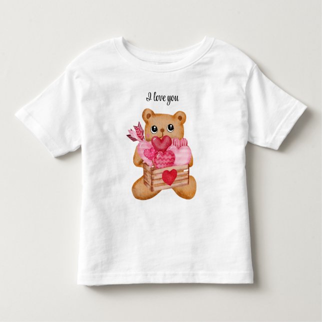 Camiseta Infantil Cute bear in love full of love (Frente)