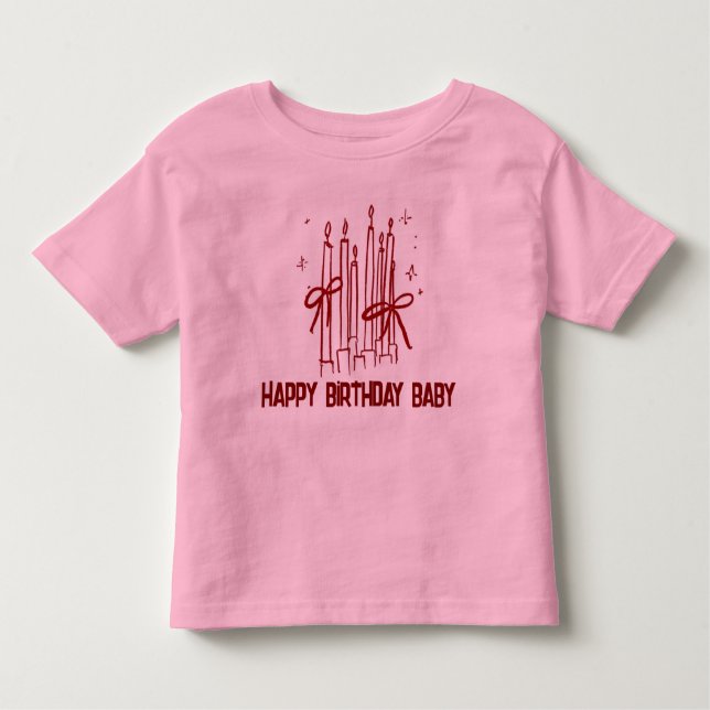 Camiseta Infantil Cute Birthday Candle T-Shirt for Kids (Frente)