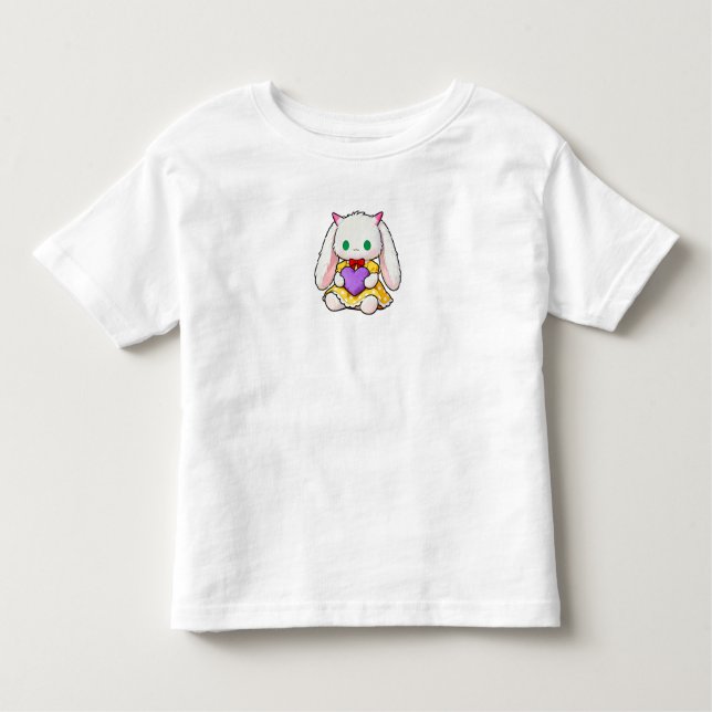 Camiseta Infantil Cute Bunny Holding Heart Kids T-Shirt (Frente)