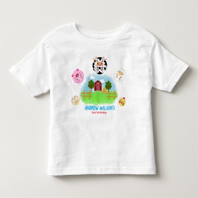 Camiseta Infantil Cute Calling All Rustic Farm Party Animals  (Frente)