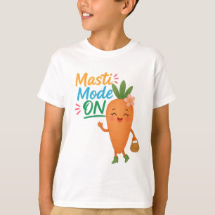 Camiseta Infantil Cute Carrot Masti Mode ON Divers