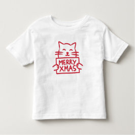 Camiseta Infantil Cute Cat Merry Xmas