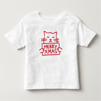 Camiseta Infantil Cute Cat Merry Xmas