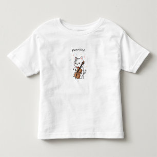 Camiseta Infantil Cute Cello Gato Músico