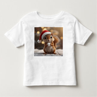 Camiseta Infantil Cute Christmas Squirrel Toddler Jersey Tee