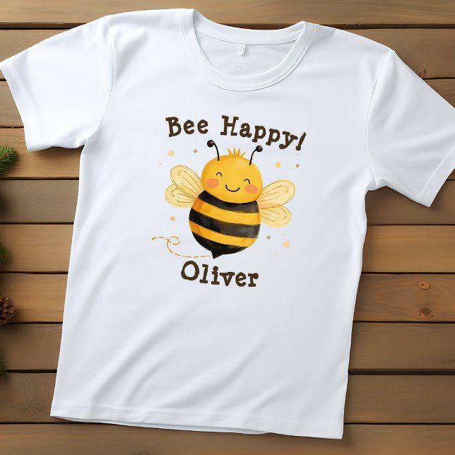Camiseta Infantil Cute Chubby Bumblebee "Bee Happy" (Criador carregado)