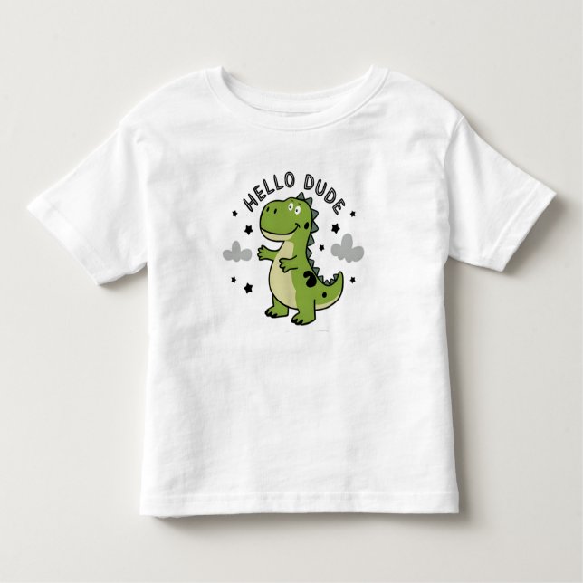 Camiseta Infantil Cute Dinosaur for أطفال Kids | Hello Dude (Frente)