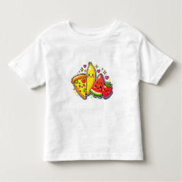 Camiseta Infantil Cute Fruits and Pizza Y2K Toddler T-Shirt