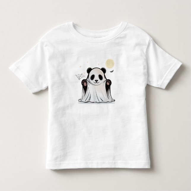 Camiseta Infantil Cute Ghost Panda Under the Moon  (Frente)