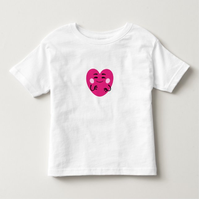 Camiseta Infantil Cute Heart-Heart Cartoon-LoveSticker-Valentine Art (Frente)