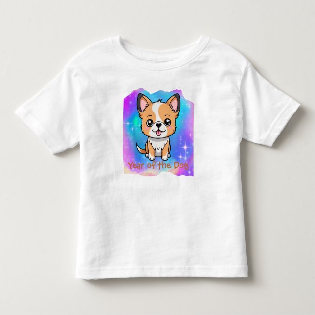 Camiseta Infantil Cute Kawaii Chinês - Ano Zodíaco do Cão | (Frente)