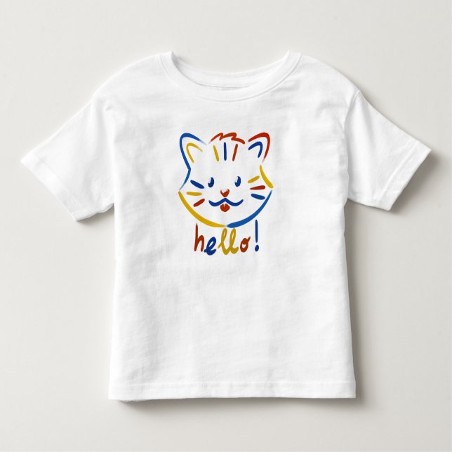 Camiseta Infantil Cute kitty says hello! (Frente)