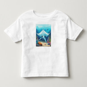 Camiseta Infantil "Cute Manta Ray - Cartoon Sticker Style Tee"