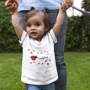Camiseta Infantil Cute My Little Ladybug Red and Black with Name