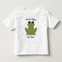 Camiseta Infantil Cute Personalized Frog Always Hoppy Kids Name