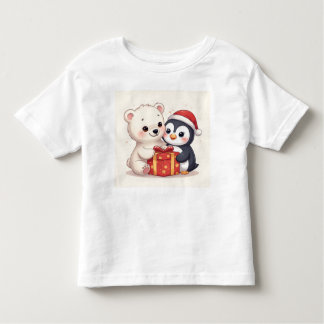 Camiseta Infantil Cute Polar Bear Penguin Baby Jersey Tee