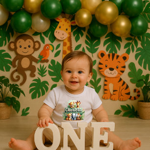 Camiseta Infantil Cute Safari Animais Charlotte Kids Tee