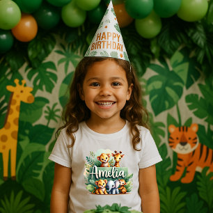 Camiseta Infantil Cute Safari Animal Amelia Kids Tee
