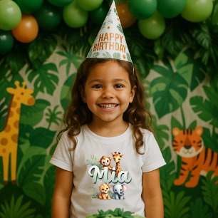 Camiseta Infantil Cute Safari Animal Mia Kids Tee