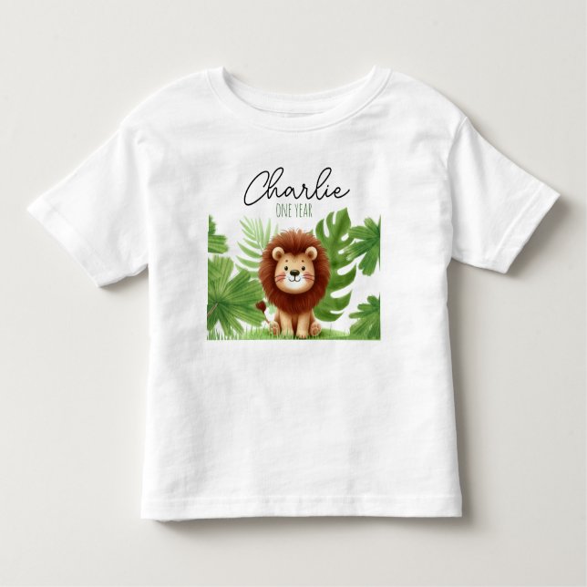 Camiseta Infantil Cute Safari Lion Birthday (Frente)