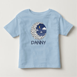 Camiseta Infantil Cute Sheep in Moon and Clouds