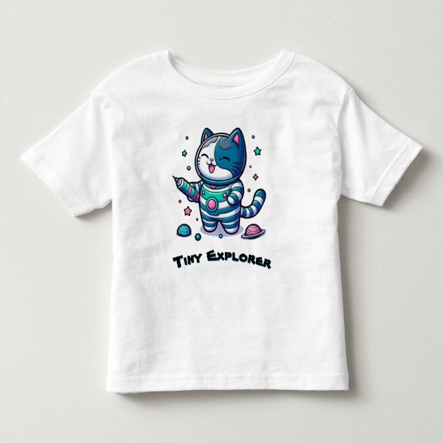 Camiseta Infantil 🚀 Cute Space Cat Astronaut 🐱  (Frente)