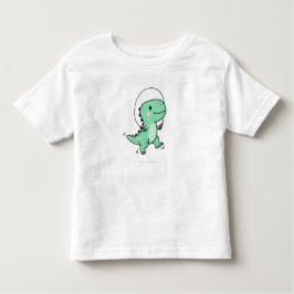 Camiseta Infantil Cute T-Rex Jumping Rope for Kids