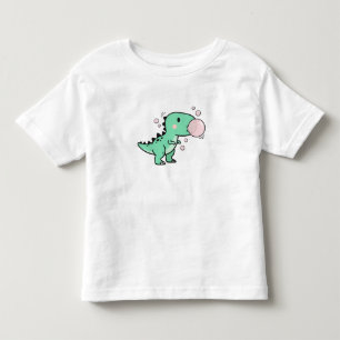 Camiseta Infantil Cute T-Rex Soprando Chiclete para Aniversário de C