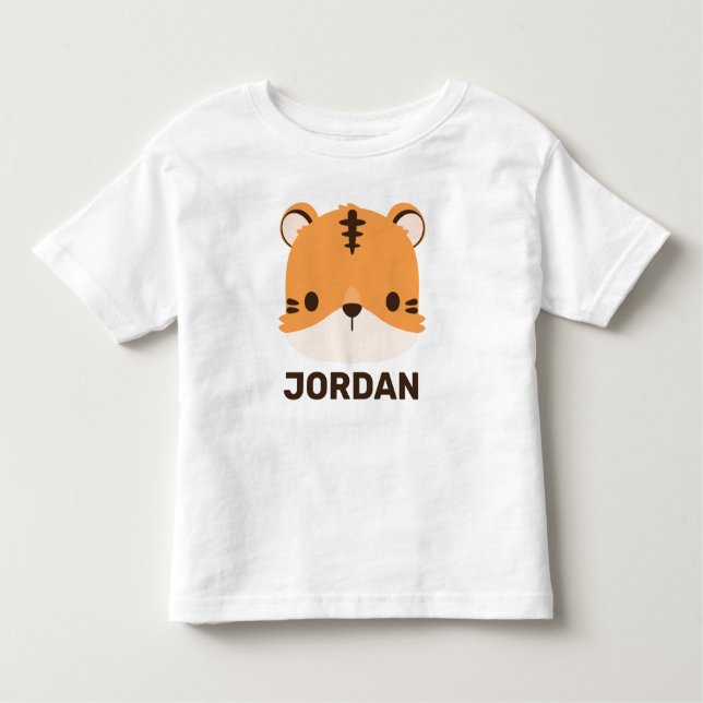 Camiseta Infantil Cute Tiger with Personalized Name (Frente)